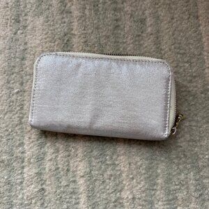 Silver Vintage Zipper Clutch